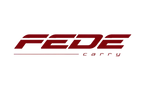 The logo for 'FEDE carry' is displayed on a solid white background. The brand name 'FEDE' is written in a bold, stylized dark red font, with 'carry' in a smaller, standard font underneath, separated by a thin horizontal line.