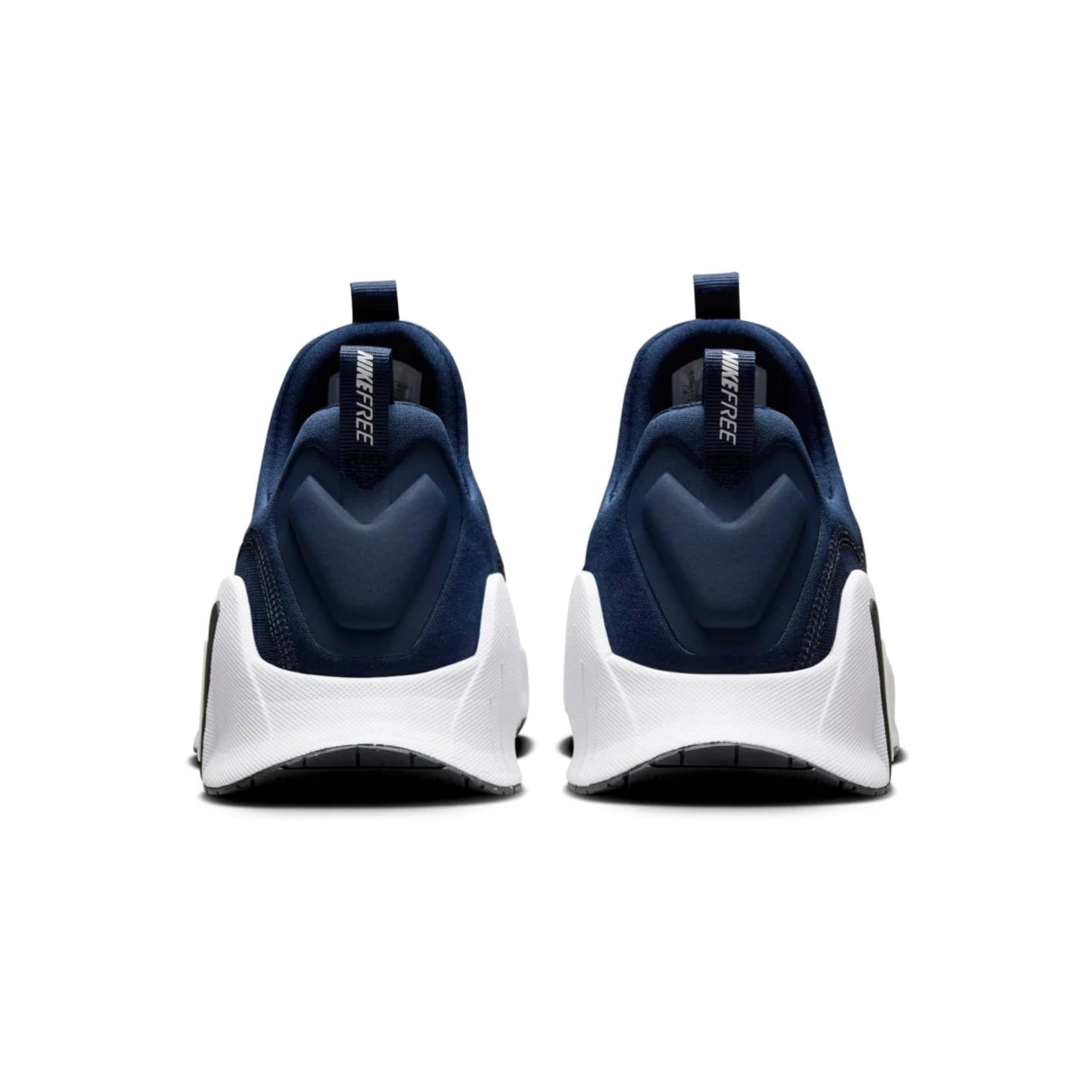 Navy and white sneakers on a white background