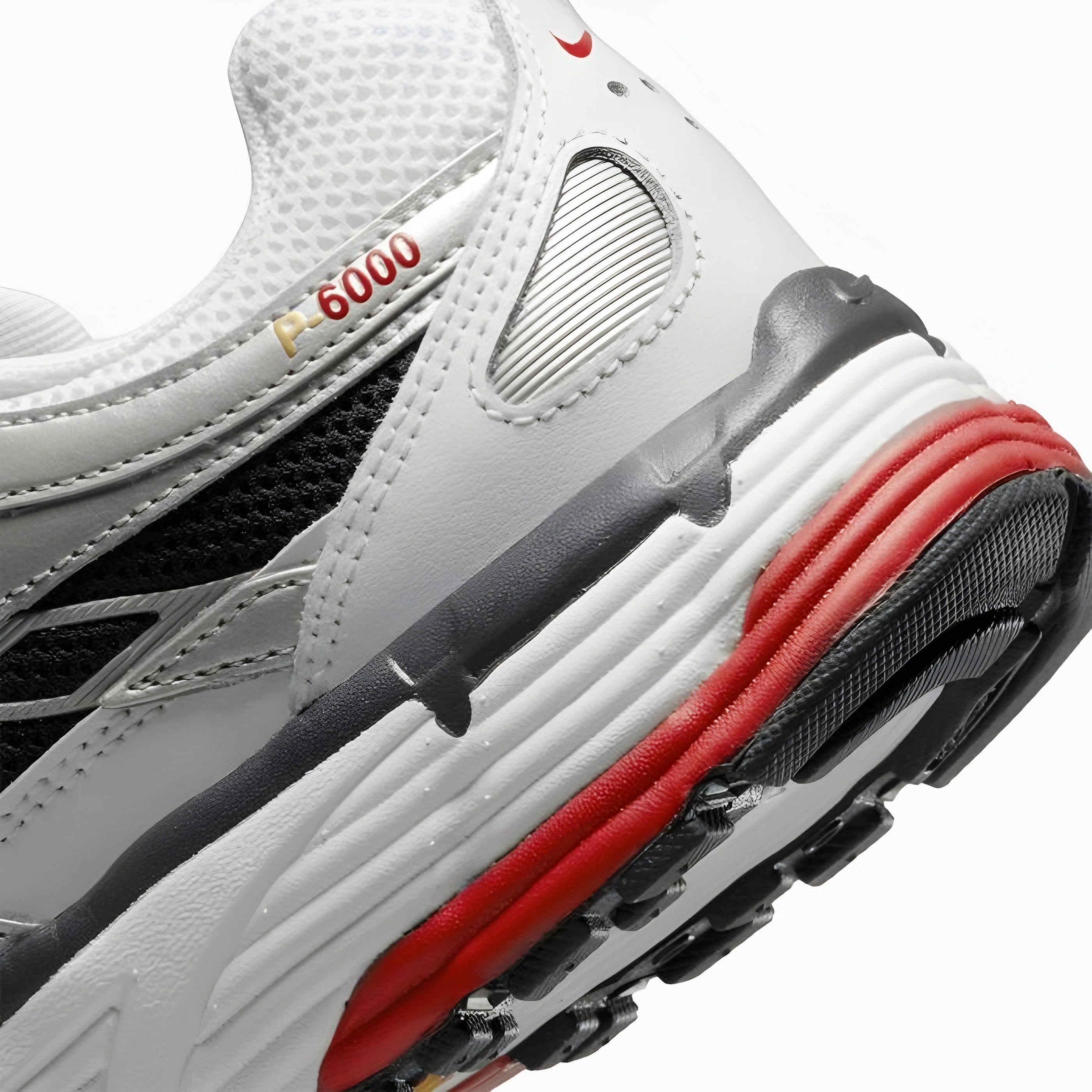 Nike P-6000 Metallic Platinum Varsity Red outsole