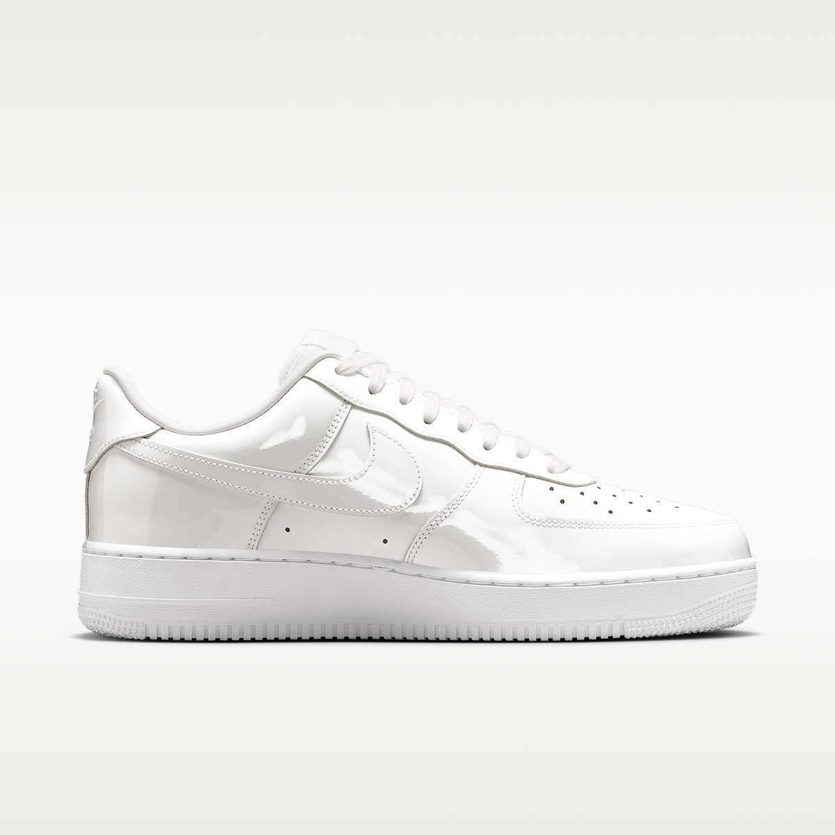 Nike Air Force 1 07 Premium Patent White — medial view