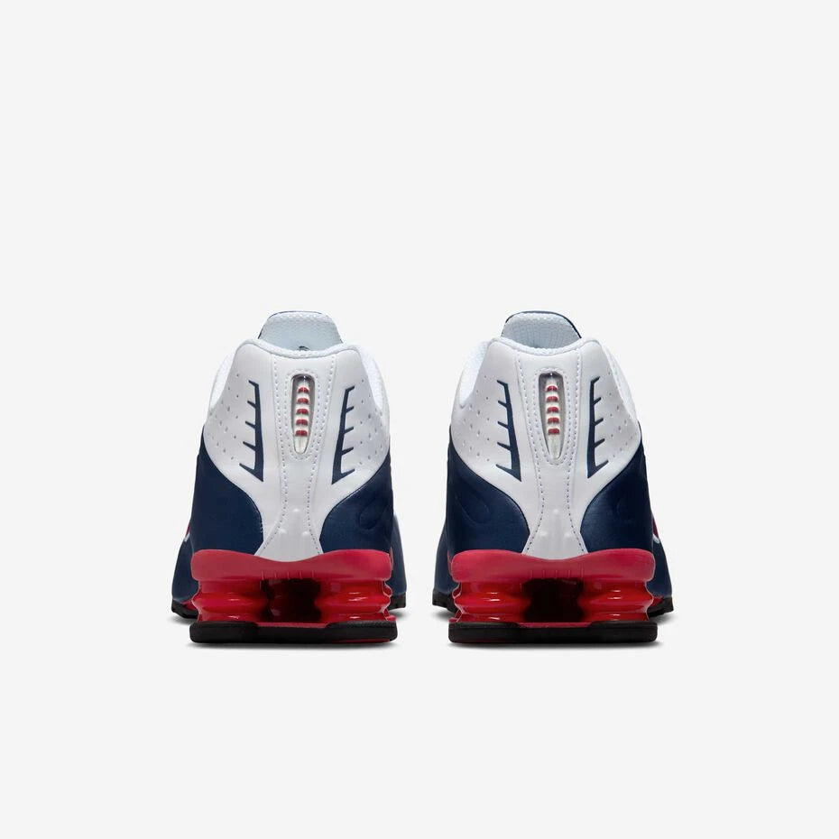 Nike Shox R4 Gym Red heel with Shox cushioning