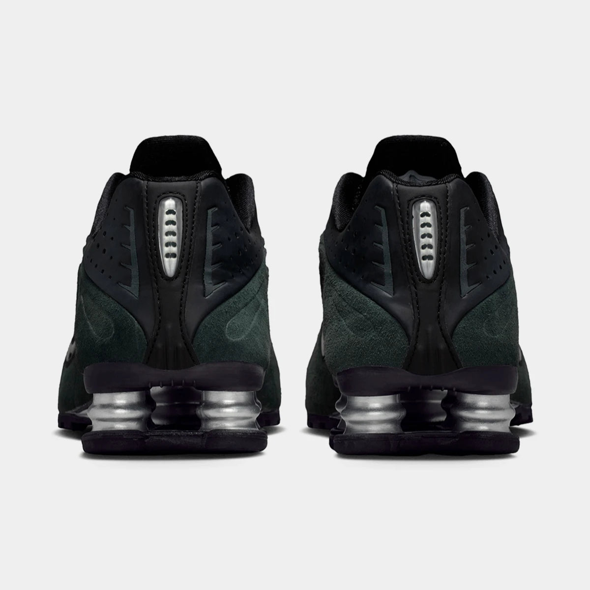 Nike Shox R4 Seaweed Green heel with Shox cushioning columns
