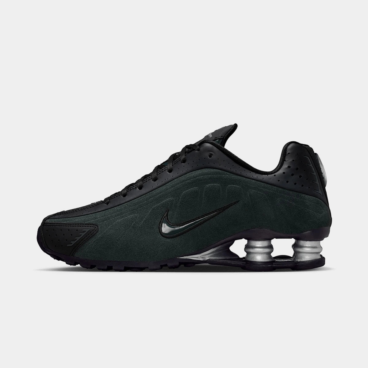 Nike Shox R4 in Seaweed Green with iridescent print