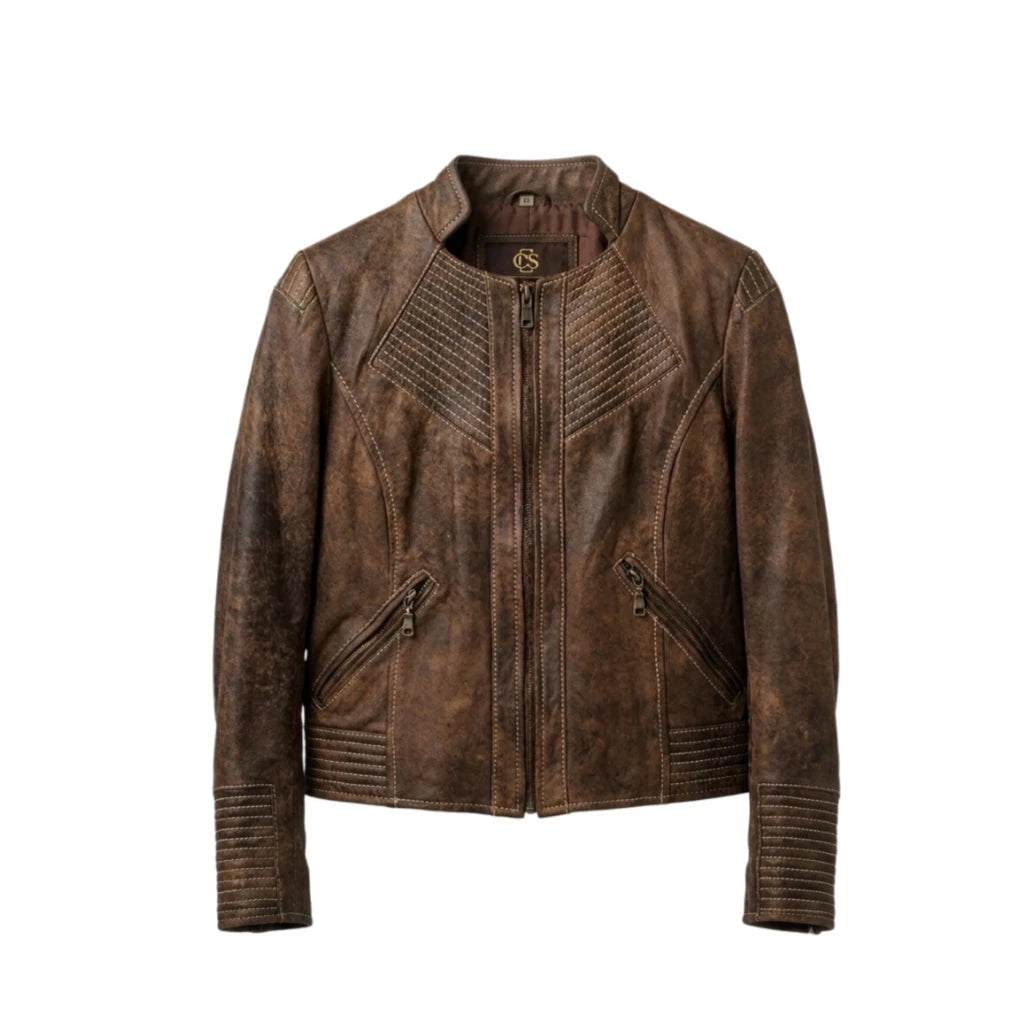 Oxide Brown Genuine Leather Jacket