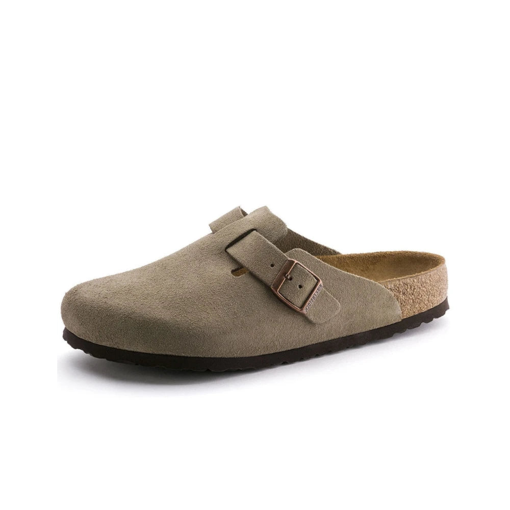Birkenstock Boston Suede Clogs Taupe