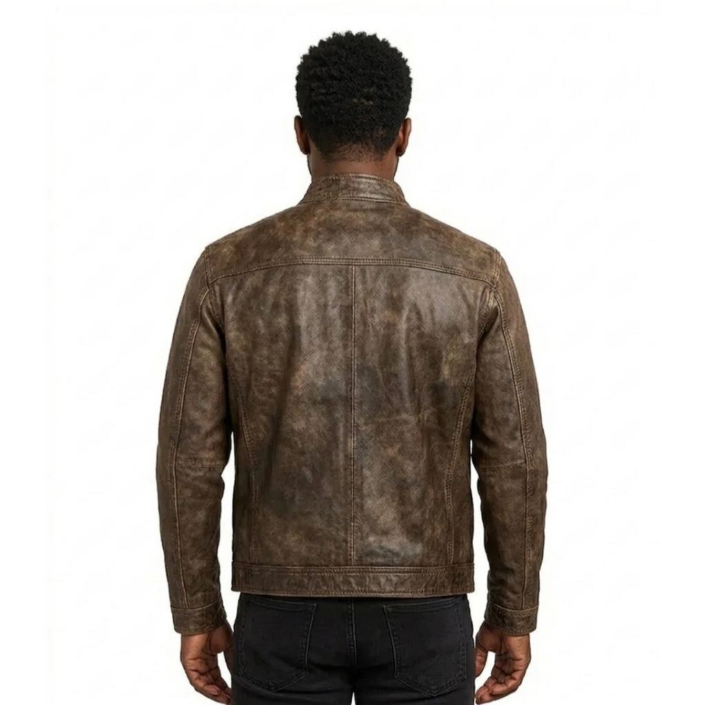 The Vanguard Distressed Leather Cafe Racer