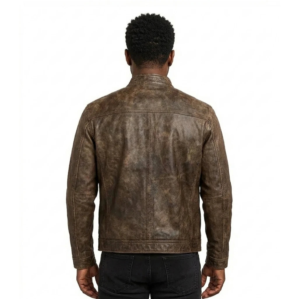 The Vanguard Distressed Leather Cafe Racer