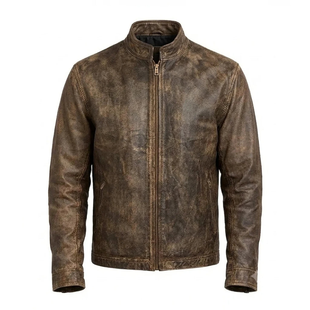 The Vanguard Distressed Leather Cafe Racer