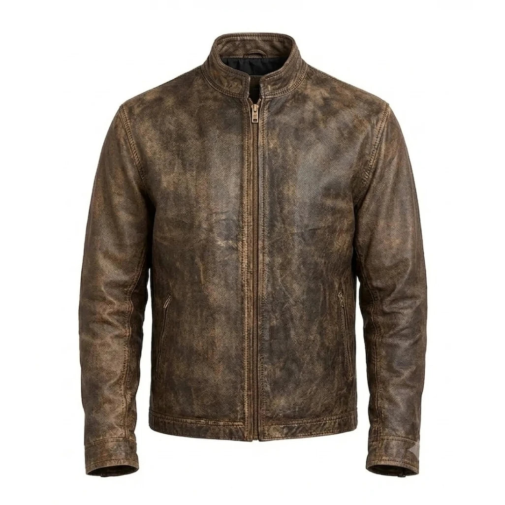 The Vanguard Distressed Leather Cafe Racer
