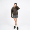 Oxide Brown Genuine Leather Jacket