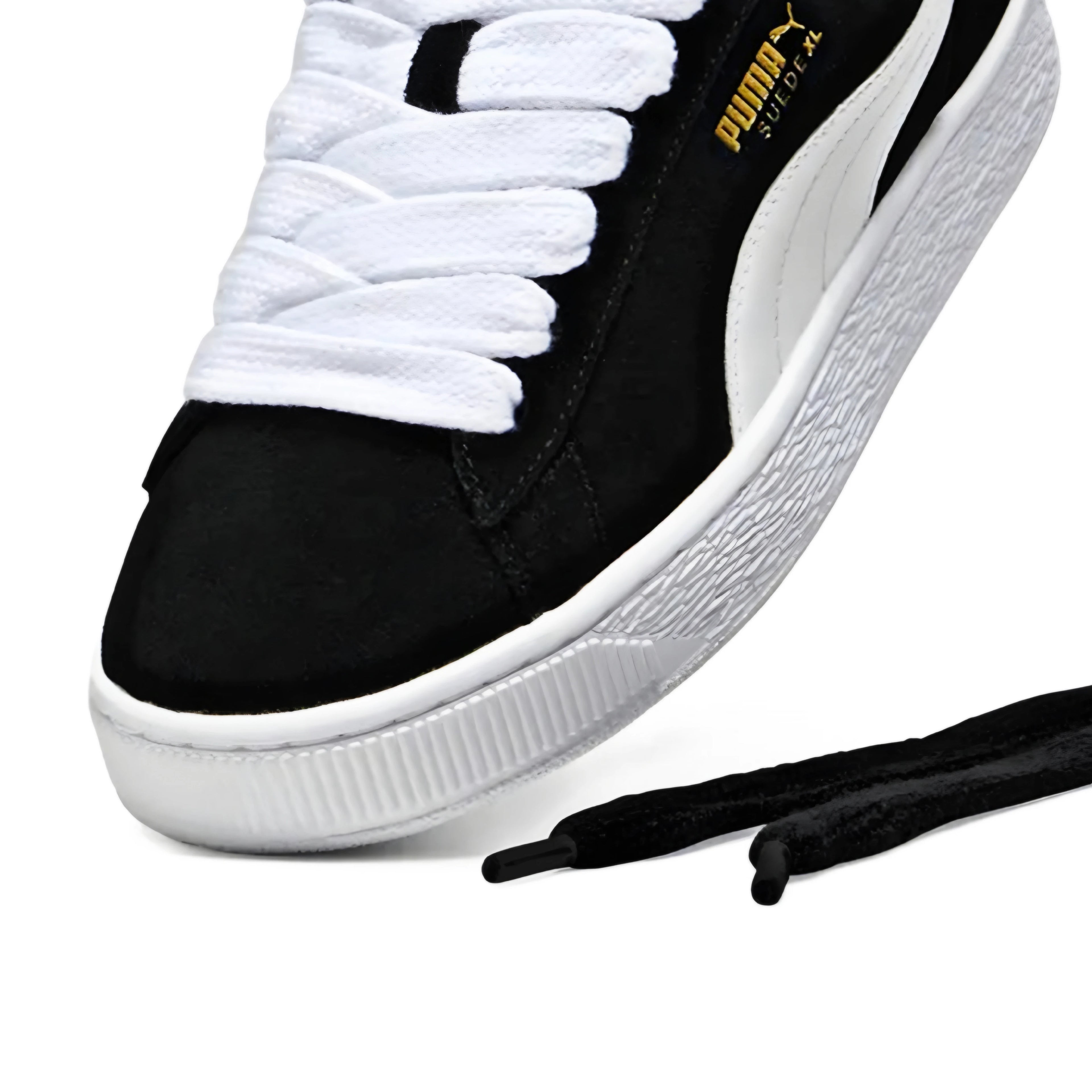 PUMA Suede XL 'Black & White' (Thick Laces)