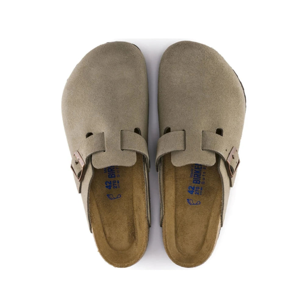 Birkenstock Boston Suede Clogs Taupe