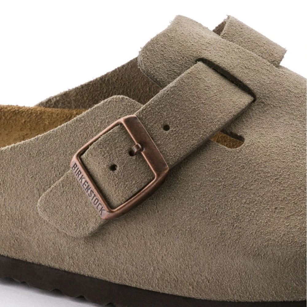 Birkenstock Boston Suede Clogs Taupe