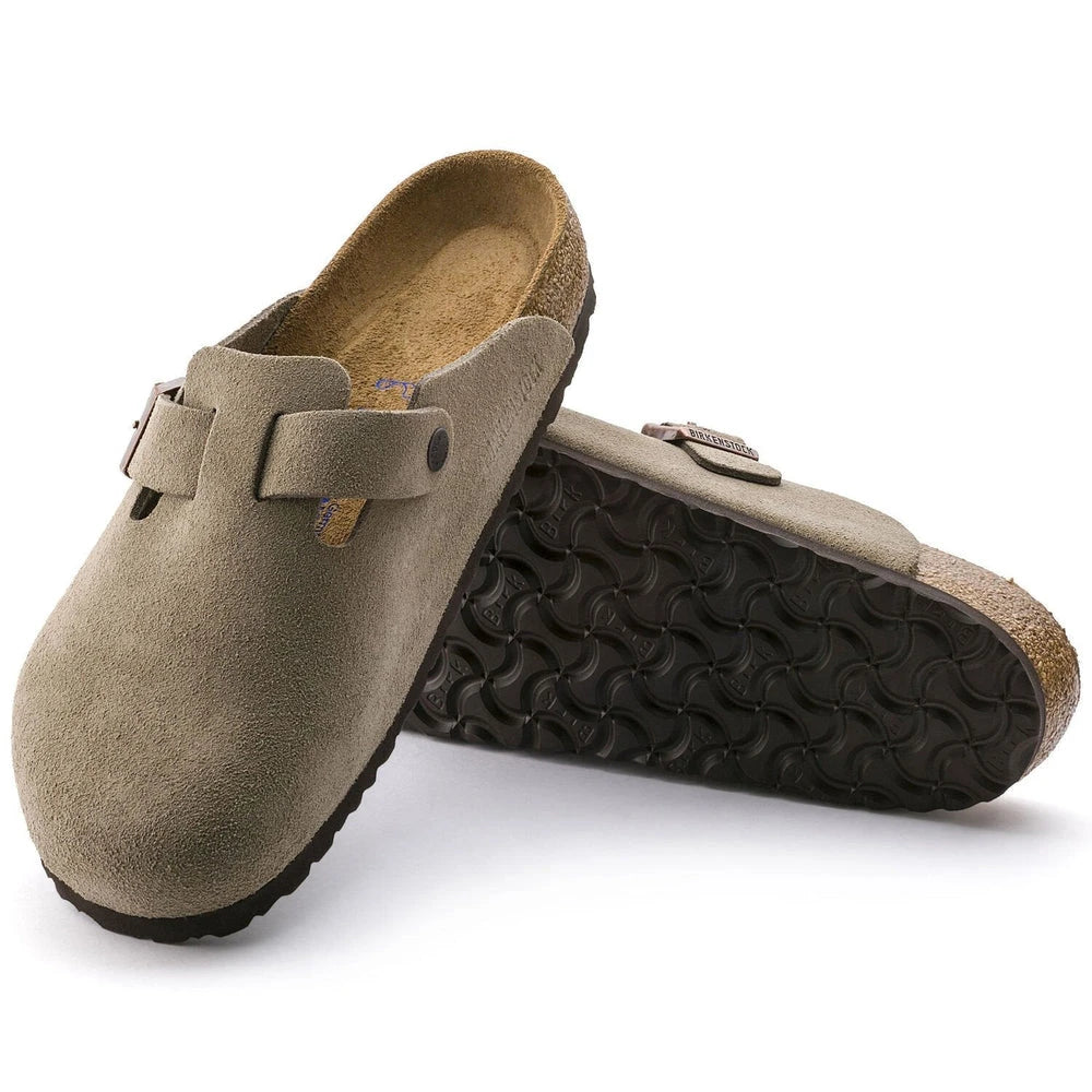 Birkenstock Boston Suede Clogs Taupe