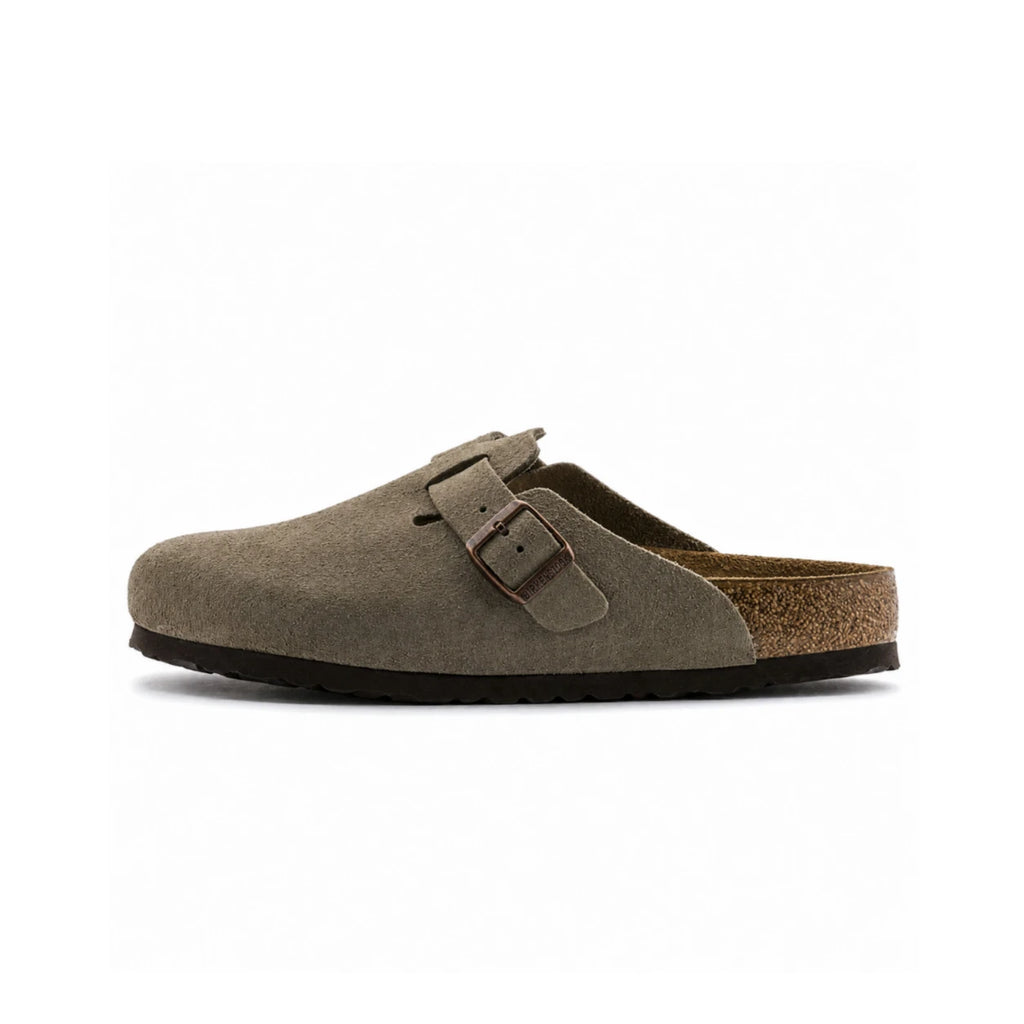 Birkenstock Boston Suede Clogs Taupe